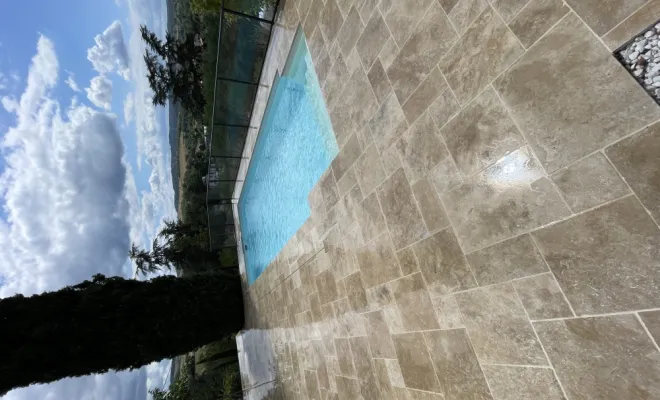 Terrasse en pierre naturelle , Montbrison, Cheminal Paysage