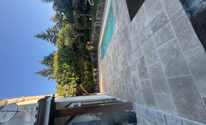 Terrasse en pierre naturelle , Montbrison, Cheminal Paysage